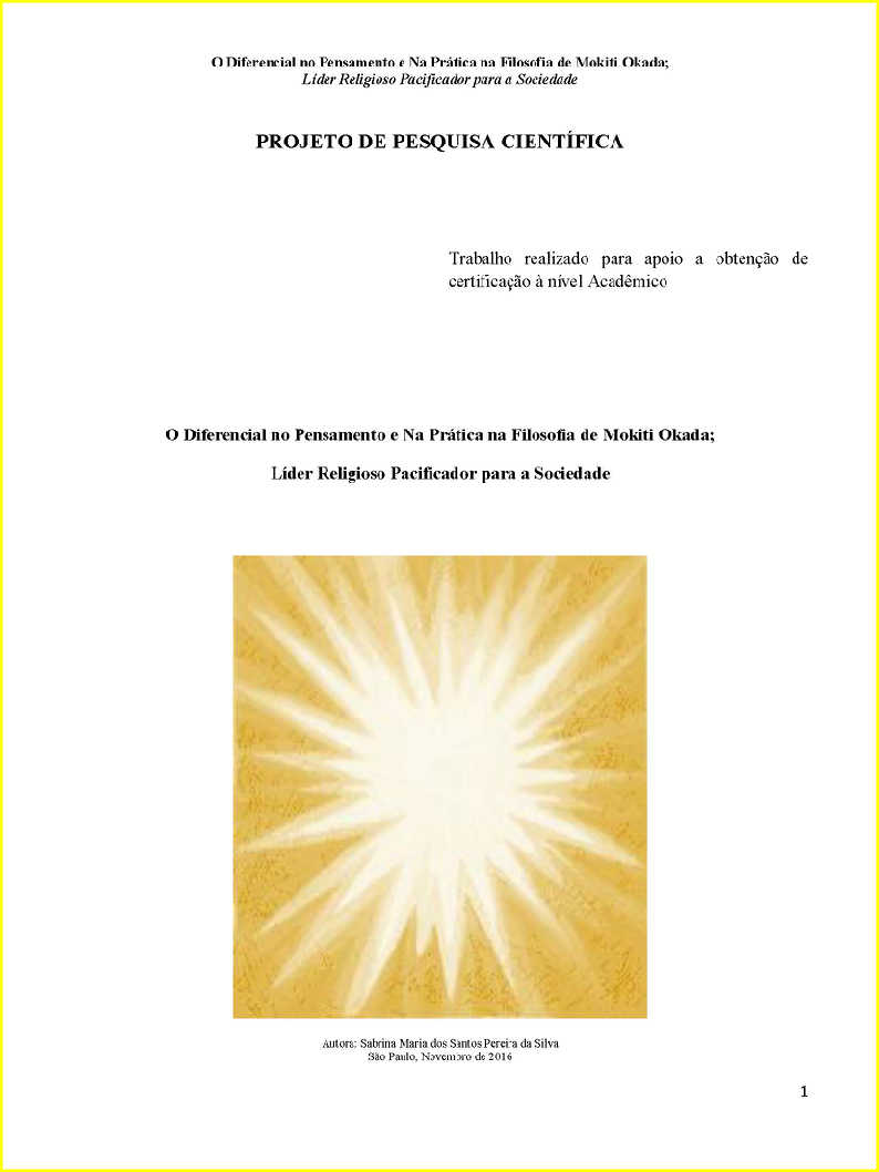 O Diferencial no Pensamento e Na Prtica na Filosofia de Mokiti Okada